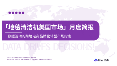 地毯清洁机美国市场（亚马逊平台）2025年8月简报  